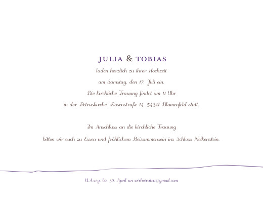 Hochzeitseinladungen Vöglein violett - Seite 3 Hochzeitseinladungen Vöglein violett - Seite 3