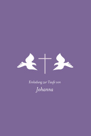 Taufeinladungen Tauben Foto violett