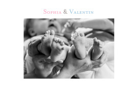 Geburtskarten Klassiker Zwillinge rosa & blau