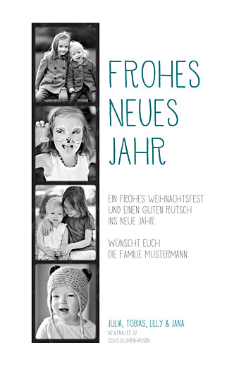Weihnachtskarten 4 Fotos weiss - Vorderseite Weihnachtskarten 4 Fotos weiss - Vorderseite