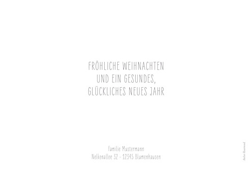 Weihnachtskarten Portrait Weiss - Rückseite Weihnachtskarten Portrait Weiss - Rückseite