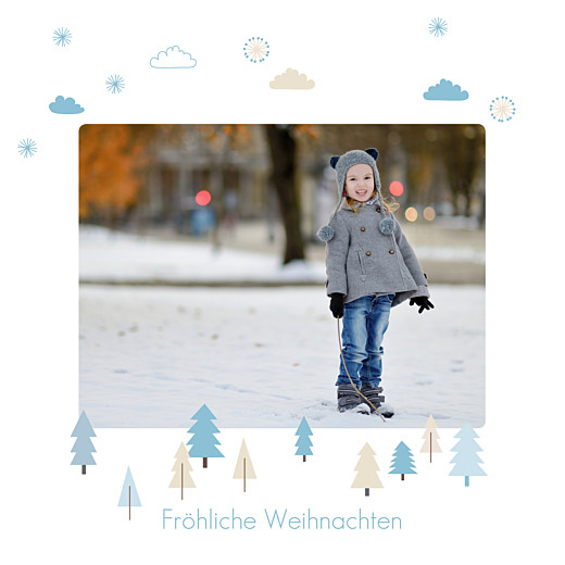 Weihnachtskarten Winter Forest bleu - Vorderseite Weihnachtskarten Winter Forest bleu - Vorderseite