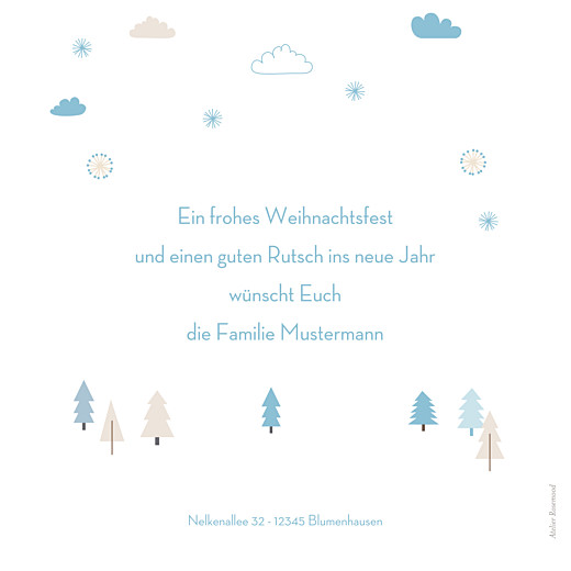 Weihnachtskarten Winter Forest bleu - Rückseite Weihnachtskarten Winter Forest bleu - Rückseite