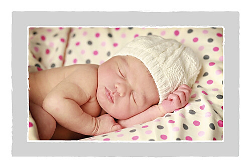 Geburtskarten Kleine Kirsche Foto grau - Rückseite