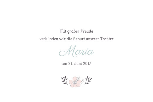 Geburtskarte Lange blumenkrone zartgruen Geburtskarte Lange blumenkrone zartgruen