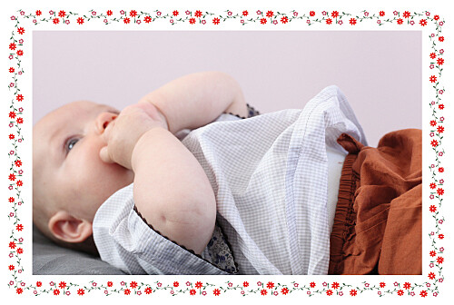 Geburtskarten Blümchen Foto rosa - Vorderseite