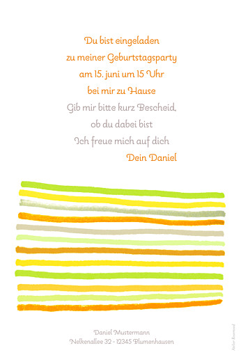 Geburtstagskarten Kinder Kunterbunt orange - Seite 2 Geburtstagskarten Kinder Kunterbunt orange - Seite 2