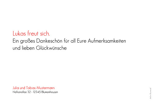 Dankeskarten Zeitgeist weiss - Seite 2 Dankeskarten Zeitgeist weiss - Seite 2