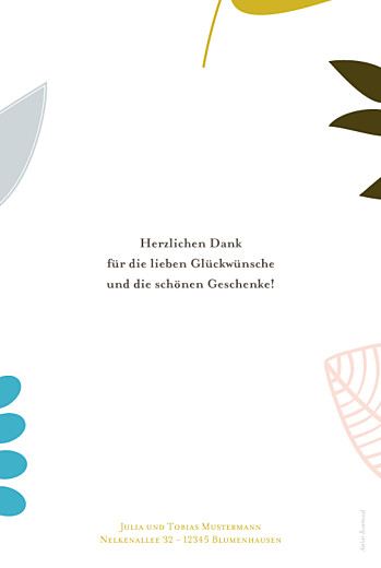 Dankeskarten Morgenbrise Blau - Rückseite Dankeskarten Morgenbrise Blau - Rückseite