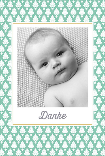 Dankeskarten Batik 2 fotos gruen Dankeskarten Batik 2 fotos gruen