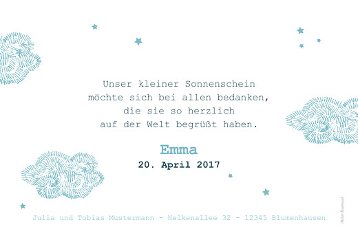 Dankeskarten Himmlisch blau - Seite 2 Dankeskarten Himmlisch blau - Seite 2
