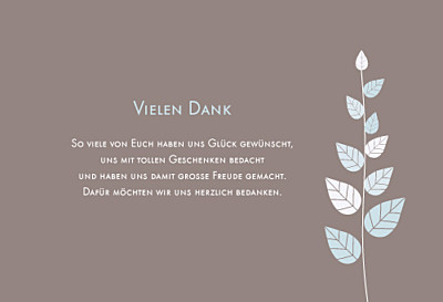 Dankeskarten Blättertraum blau finition Dankeskarten Blättertraum blau finition