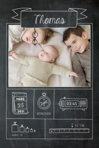 Geburtskarten Kleinkram Tafel Schwarz