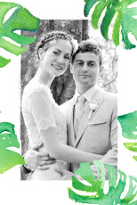Dankeskarten Hochzeit Acapulco Weiß & grün