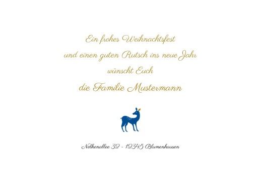 Weihnachtskarten Hirsche Marineblau & Gold - Seite 3