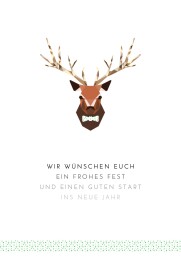 Weihnachtskarten Stolzer Hirsch Braun & Gruen