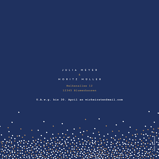 Hochzeitseinladung Confetti blau Hochzeitseinladung Confetti blau
