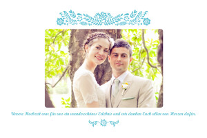 Dankeskarten Hochzeit Papel Picado Türkis
