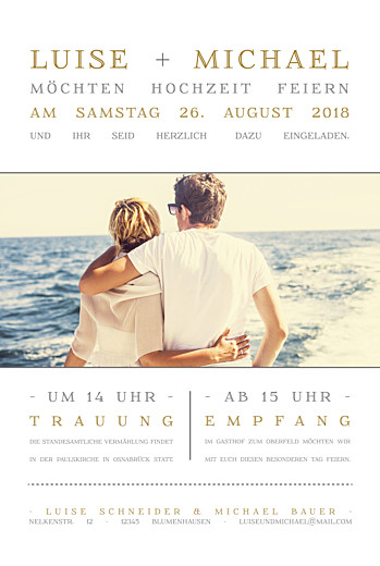 Hochzeitseinladung Das leben ist schön weiß Hochzeitseinladung Das leben ist schön weiß