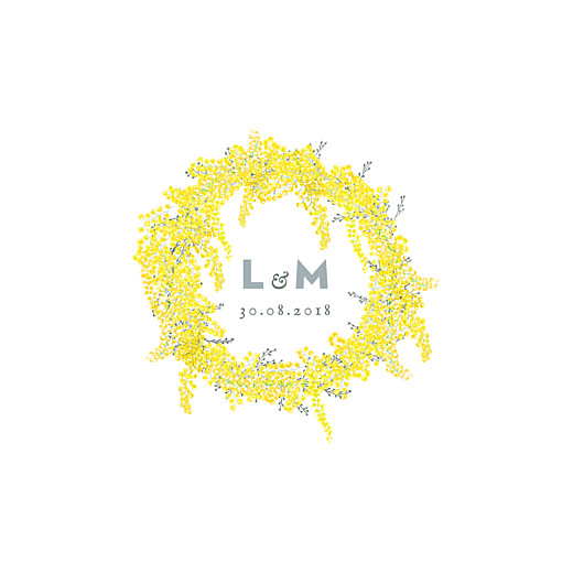 Hochzeitseinladungen Mimose gelb Hochzeitseinladungen Mimose gelb