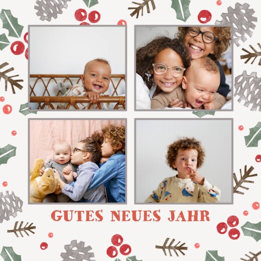 Weihnachtskarten Winterfrüchte Rot - Vorderseite Weihnachtskarten Winterfrüchte Rot - Vorderseite