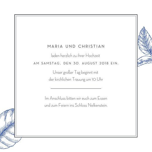 Hochzeitseinladungen Floralie Blau - Seite 3 Hochzeitseinladungen Floralie Blau - Seite 3