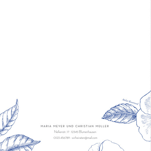 Hochzeitseinladungen Floralie Blau - Seite 4 Hochzeitseinladungen Floralie Blau - Seite 4