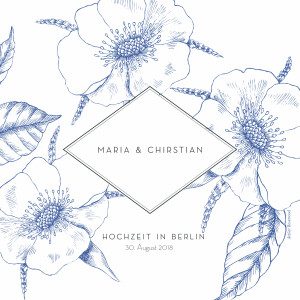 Hochzeitseinladungen Floralie Blau Hochzeitseinladungen Floralie Blau