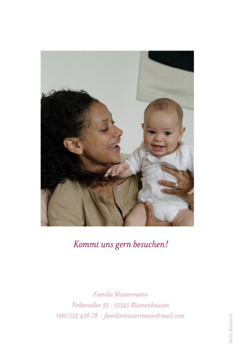 Geburtskarte Blumenkranz hoch rosa Geburtskarte Blumenkranz hoch rosa
