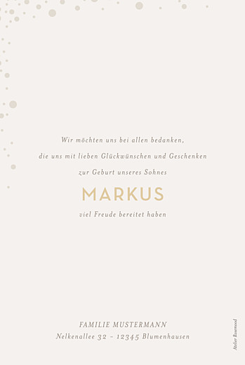 Geburtskarten Pünktchen (gold) beige Geburtskarten Pünktchen (gold) beige