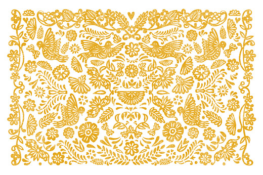 Grußkarten Papel picado Gelb - Vorderseite Grußkarten Papel picado Gelb - Vorderseite