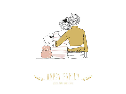 Poster klein Lovely family Rosa - Vorderseite