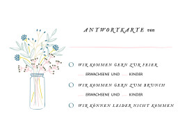 Antwortkarte Hochzeit Blütenzauber Weiss