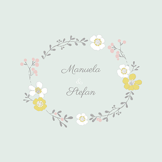 Hochzeitseinladungen Frühlingsblumen beidseitig grün Hochzeitseinladungen Frühlingsblumen beidseitig grün