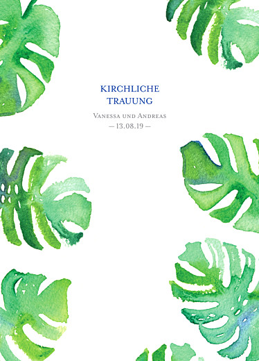 Kirchenheft Hochzeit Acapulco weiß & grün Kirchenheft Hochzeit Acapulco weiß & grün
