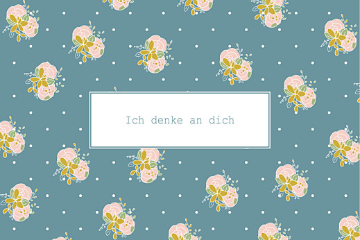 Grußkarten Souvenir blau gruen - Vorderseite Grußkarten Souvenir blau gruen - Vorderseite