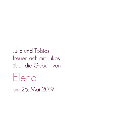 Geburtskarte Portfolio 3 fotos weiß Geburtskarte Portfolio 3 fotos weiß