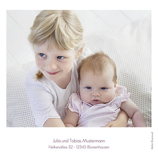 Geburtskarte Portfolio 3 fotos weiß Geburtskarte Portfolio 3 fotos weiß