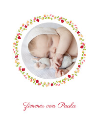 Poster klein Blumenwiese Rot