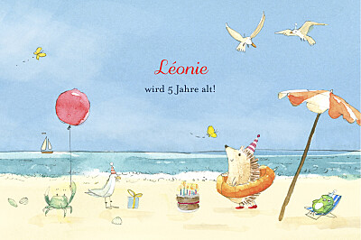 Geburtstagskarten Kinder Sommermärchen blau finition Geburtstagskarten Kinder Sommermärchen blau finition