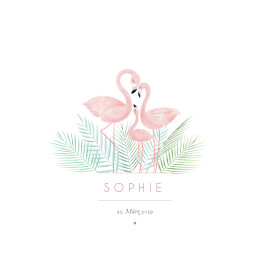 Geburtskarten Flamingo 2 Fotos Weiß