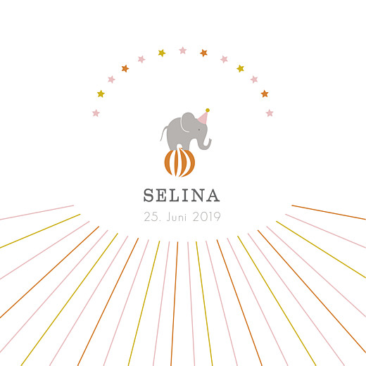Geburtskarten Zirkus Rosa - Seite 1 Geburtskarten Zirkus Rosa - Seite 1