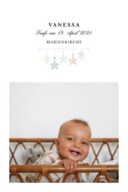 Taufeinladungen Liberty Origami Sterne Grün