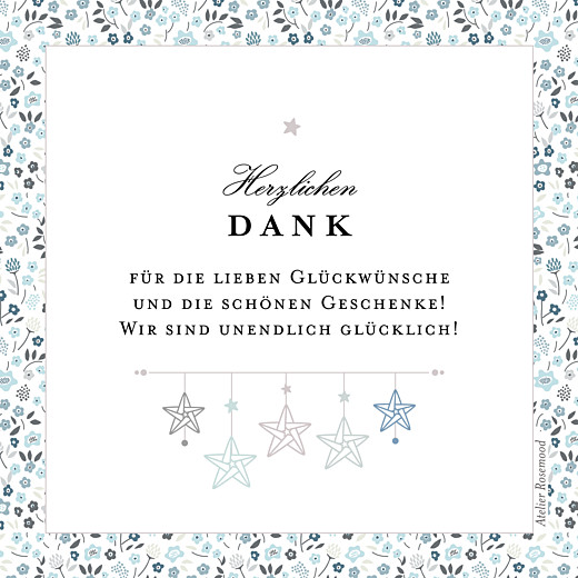 Mini Dankeskarten Liberty origami sterne klein blau Mini Dankeskarten Liberty origami sterne klein blau