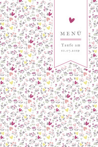 Menükarten Taufe Liberty Herz Violett Menükarten Taufe Liberty Herz Violett