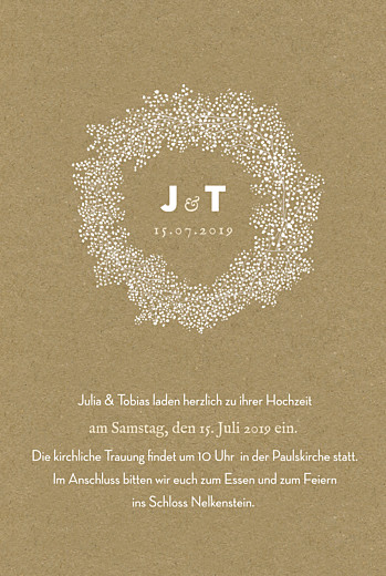 Hochzeitseinladungen Schleier Sand - Vorderseite Hochzeitseinladungen Schleier Sand - Vorderseite