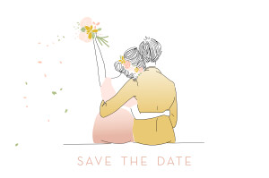Save-the-Date Karten Das Brautpaar Rosa