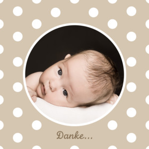 Dankeskarten Tupfen (quadratisch) beige Dankeskarten Tupfen (quadratisch) beige