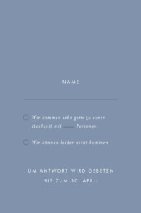 Antwortkarte Hochzeit Liebesbotschaft (gold) blau Antwortkarte Hochzeit Liebesbotschaft (gold) blau