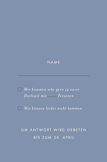 Antwortkarte Hochzeit Liebesbotschaft (gold) blau Antwortkarte Hochzeit Liebesbotschaft (gold) blau